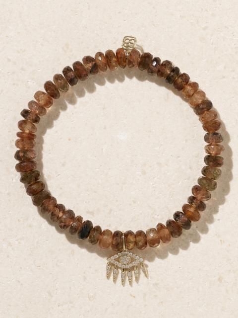 Evil Eye 14-karat Gold, Andalusite And Diamond Bracelet