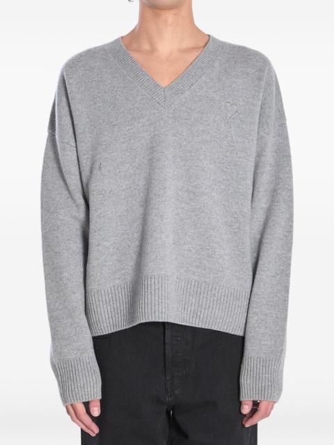 V-neck ribbed sweater