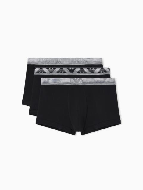 THREE-PACK OF ASV SHINY LOGOBAND ORGANIC JERSEY BOXER BRIEFS