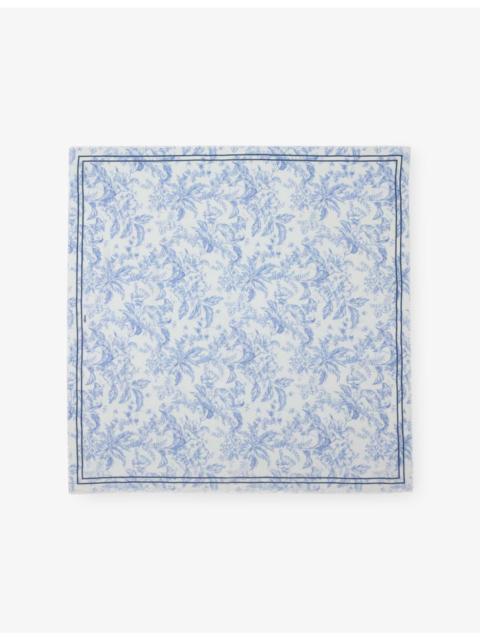 Floral-Print Wool-Blend Shawl