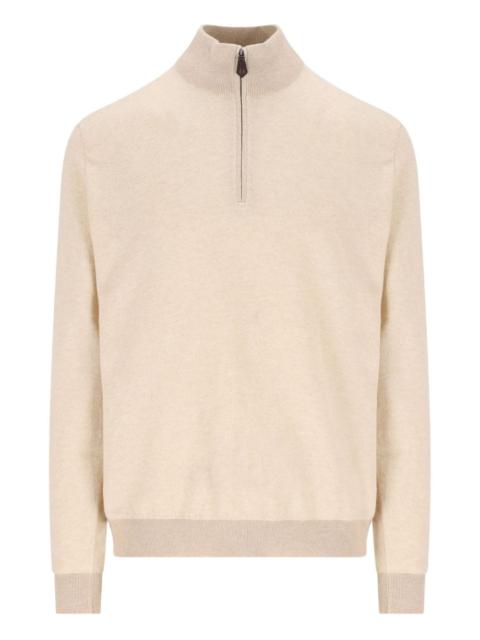 half-zip cashmere sweater