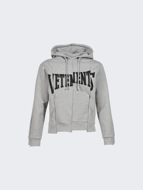 Cut-up Logo Fitted Hoodie Grey Melange
