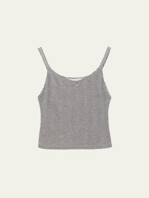 Pointelle Knit Bow Tank Top