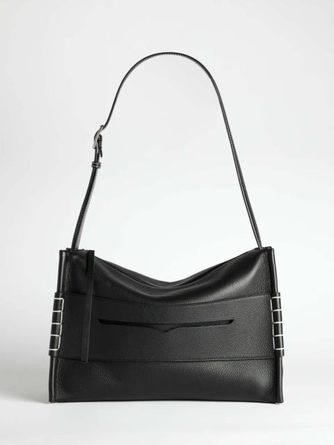 MESSENGER LOAFER BAG IN BLACK LEATHER