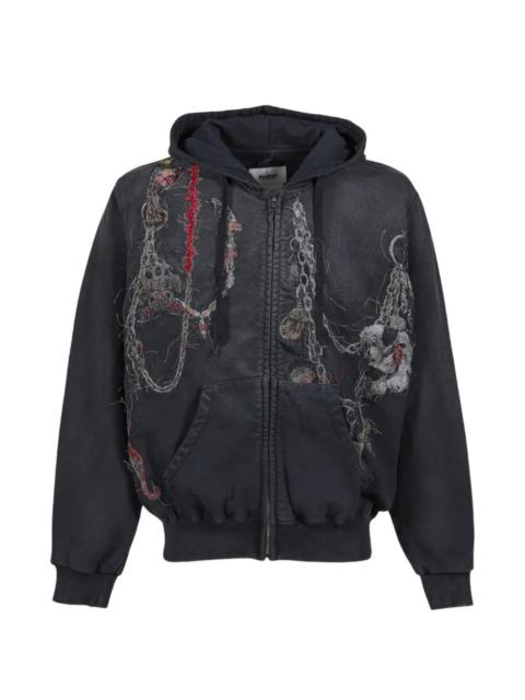 embroidered hooded jacket