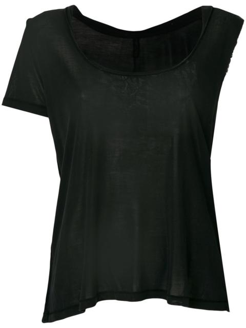 asymmetric sleeve twisted scoop neck tank