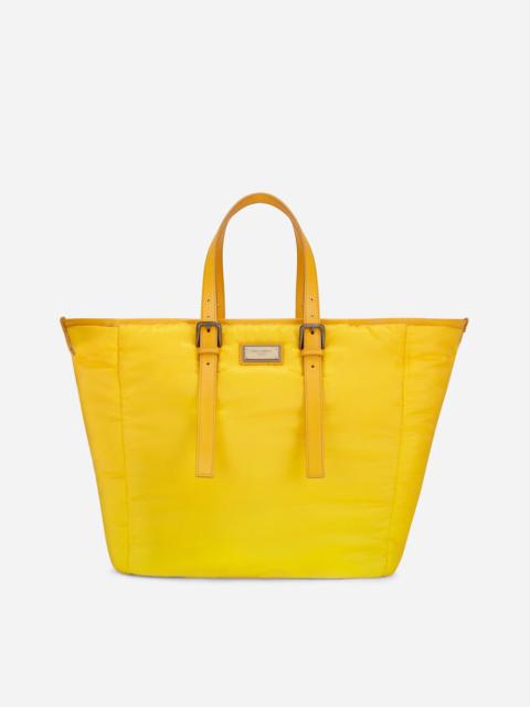 Nylon Sicily shopper with branded plate
