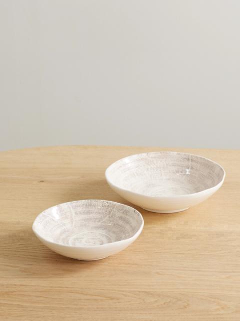 Set Of Two Glazed Ceramic Bowls