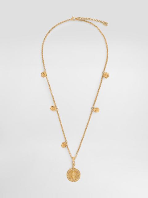 Metal necklace with logo