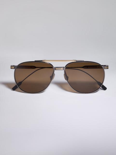 Goldcraft 1978 sunglasses in titanium and 18k solid gold with polarized lenses