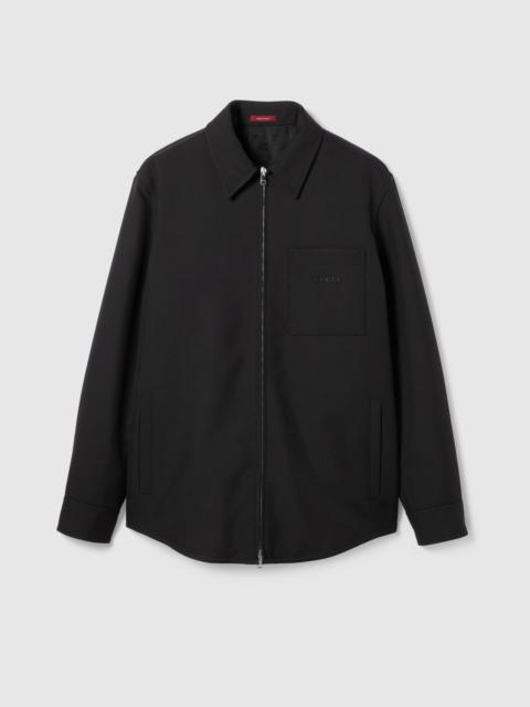 Wool twill zip overshirt