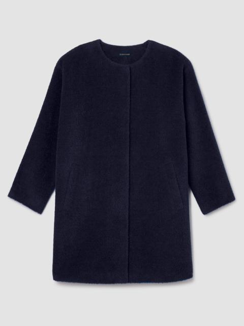Fine Wool Alpaca Round Neck Coat