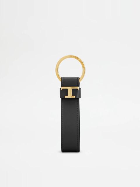 KEY HOLDER IN LEATHER - BLACK