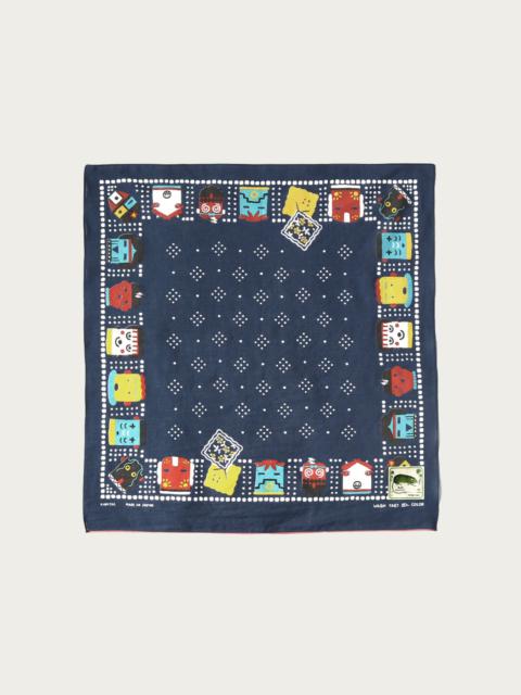 Fastcolor Selvedge Bandanna (KACHINA & PECKISH RAINBOWY) - Navy