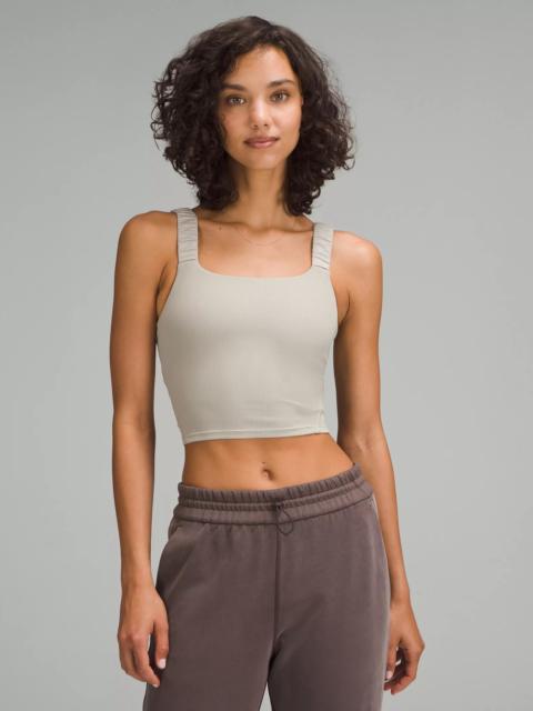 Ruched-Strap Cropped Keyhole Tank Top *Light Support, B/C Cup