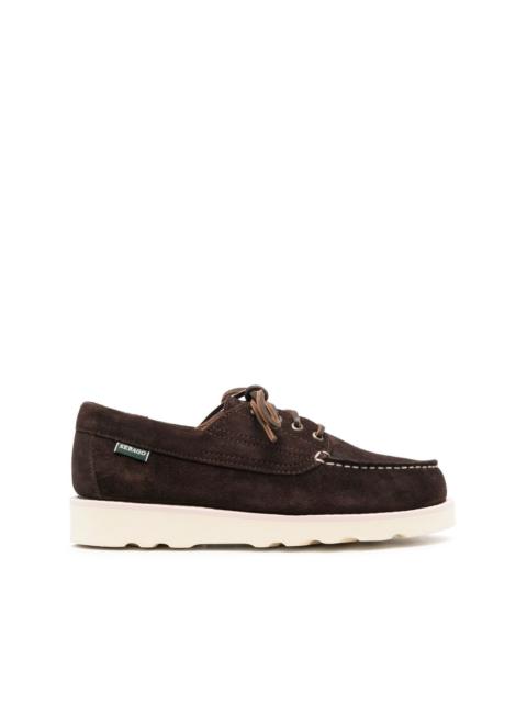 lace-up suede boat shoes
