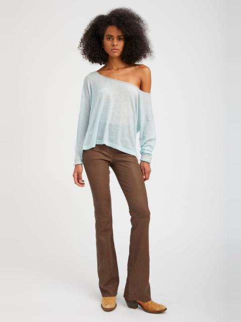 TRUFFLE LEATHER MICRO FLARE