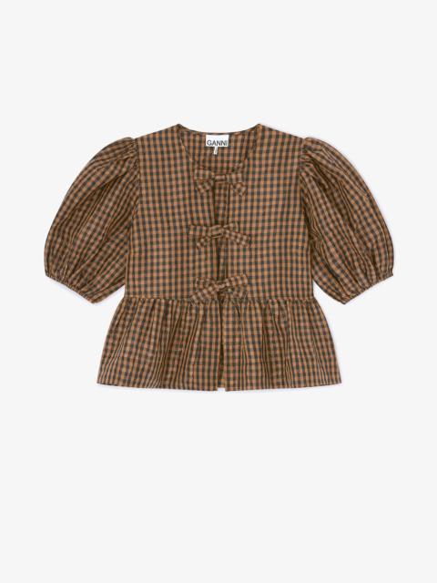 CRINKLED CHECK BLOUSE