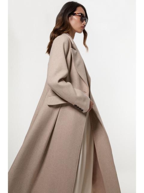 Wool Tailored Flared Skirt Midi Coat