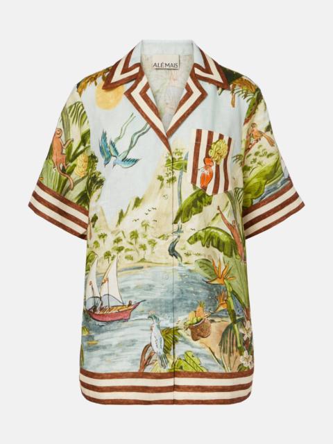 Toucan Tango printed linen shirt