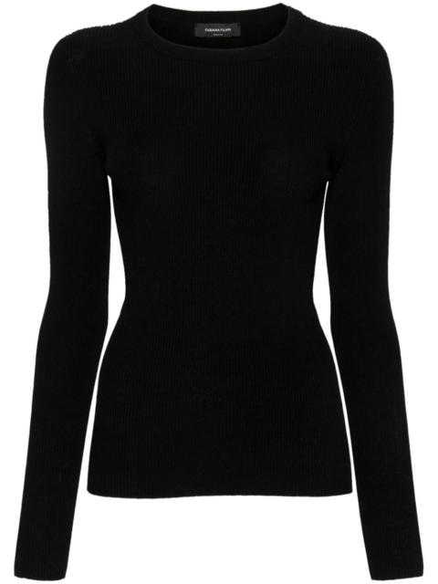 crew-neck ribbed jumper