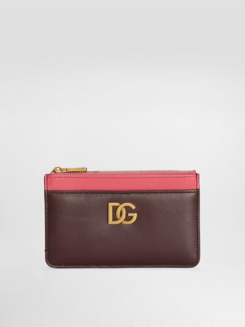 Calfskin card holder with DG logo