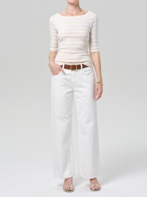 3/4 Sleeve Boat Neck Slim Tee
In Brulee Stripe