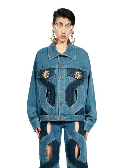 ROPE CUTOUT DENIM JACKET