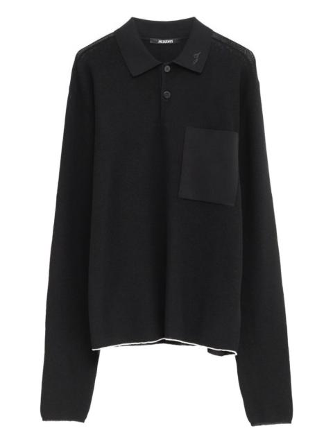 logo-embroidered patch-pocket knitwear sweater