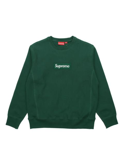 Supreme FW18 Box Logo Crewneck Dark Green Classic Round Neck Pullover Unisex SUP-FW18-1073