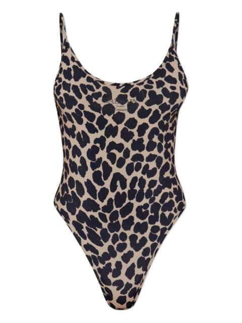 leopard-print swimsuit