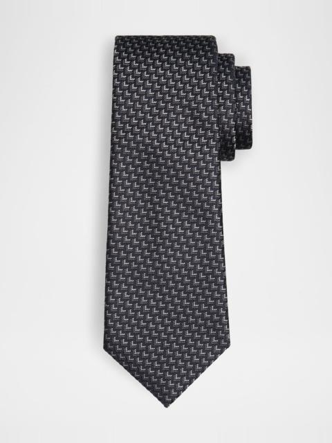 Men's Micro-Chevron Silk Tie