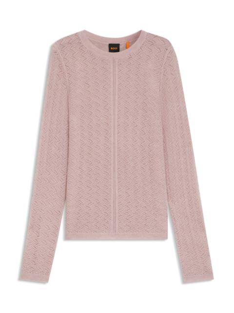 FINE-GAUGE SWEATER WITH KNITTED STRUCTURE