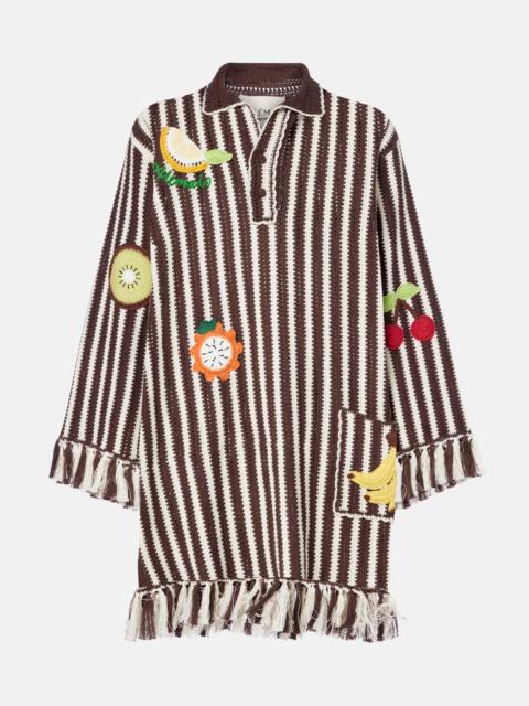 Sundae crochet embroidered cotton kaftan