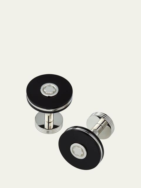 Round Resin Stainless Steel Cuff Links