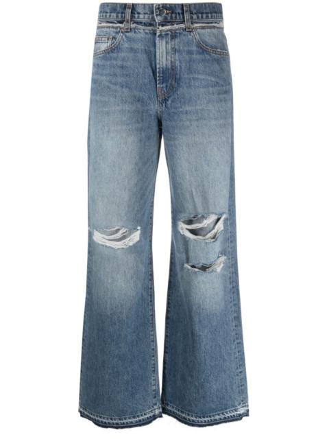 wide-leg cotton jeans