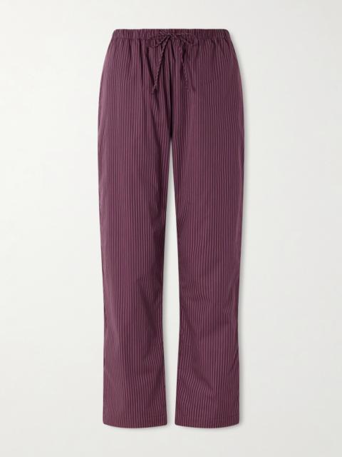 Yoshi Striped Cotton And Lyocell-blend Wide-leg Pants