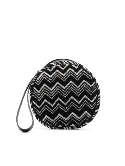 striped zip-up wash bag