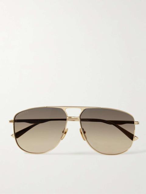 Aviator-Style Gold-Tone Sunglasses