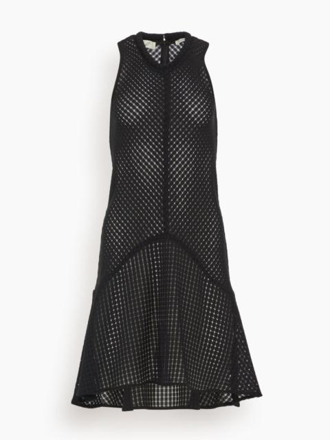 Shield Organic Cotton Check Mini Dress in Black