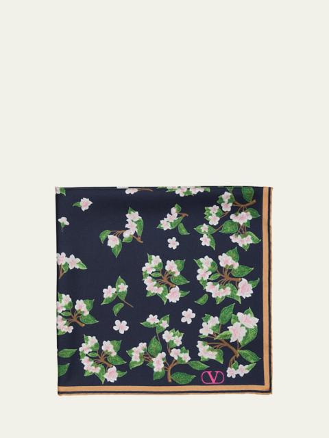 Floral-Print Silk Scarf