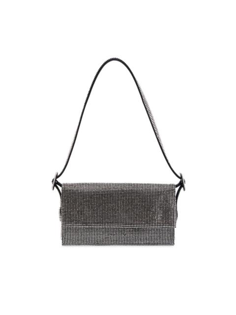 crystal-embellished foldover shoulder bag