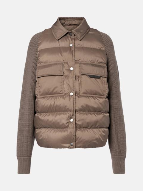 Wool, cashmere, and silk down jacket