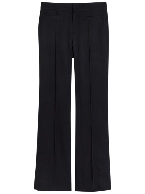 Chloe Pintuck Flared-leg Wool Trousers