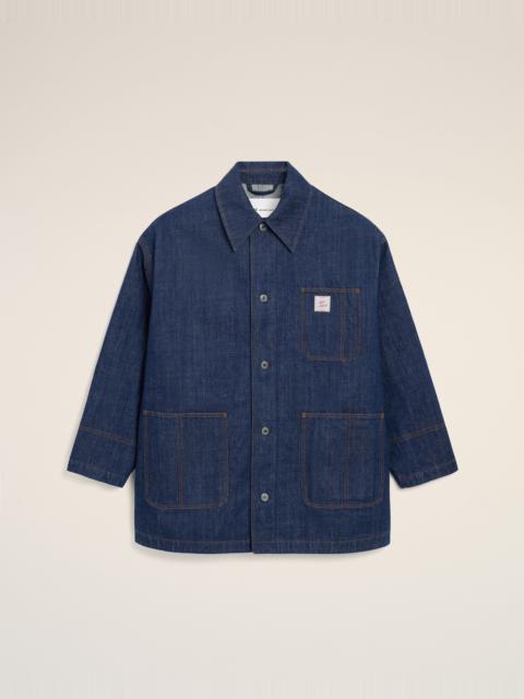 BLUE COTTON AMI PARIS HERITAGE LABEL WORKER JACKET