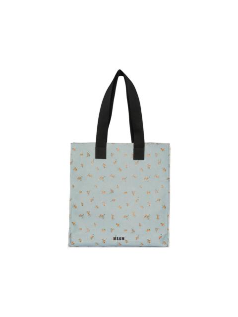 floral-print tote bag