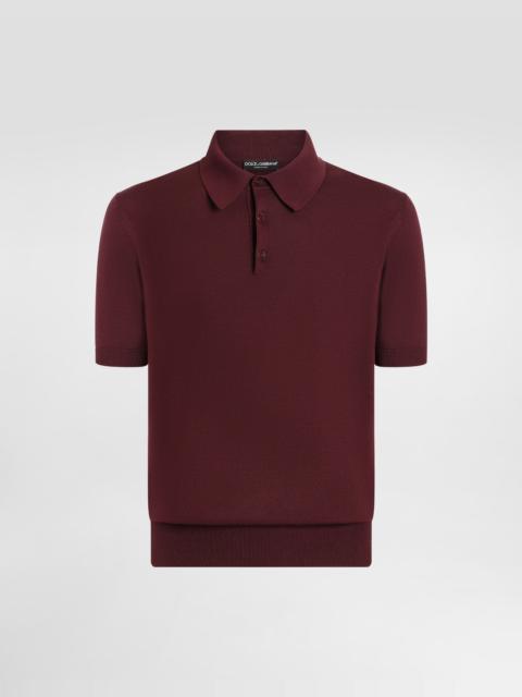 Short-sleeved cotton polo-shirt
