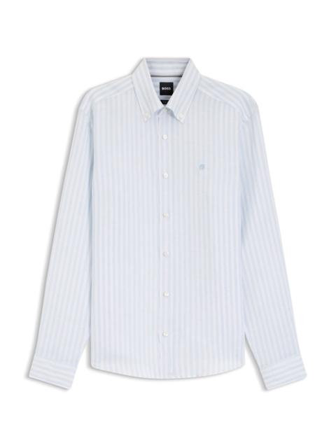 REGULAR-FIT SHIRT IN STRIPED LINEN