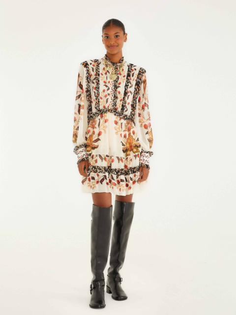 Cream Berry Garden Mini Dress