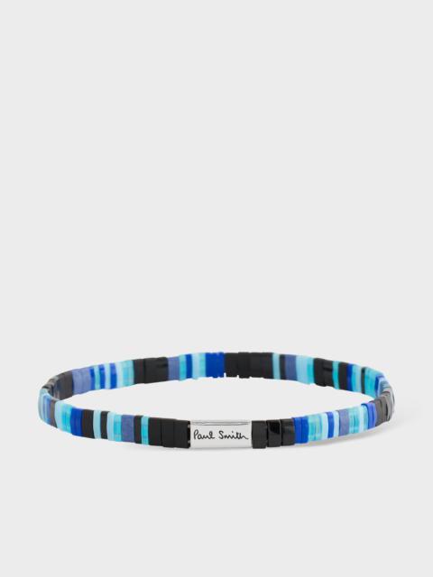 Blue Stripe Flat Bead Bracelet